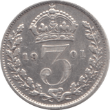 1901 THREEPENCE ( EF ) - THREEPENCE - Cambridgeshire Coins