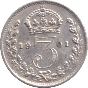 1901 THREEPENCE ( EF ) - WORLD COINS - Cambridgeshire Coins