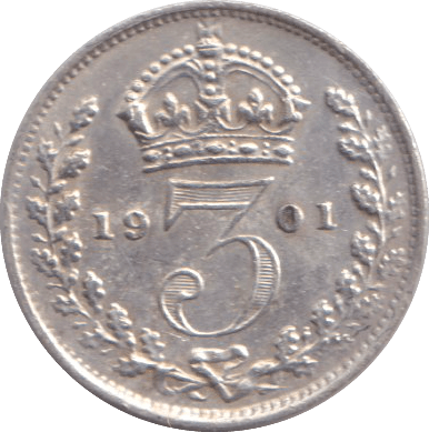 1901 THREEPENCE ( EF ) - WORLD COINS - Cambridgeshire Coins