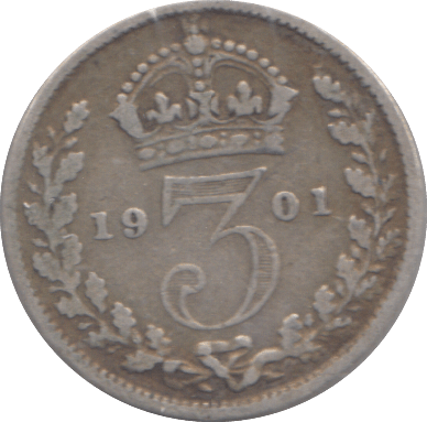 1901 THREEPENCE ( FINE ) - THREEPENCE - Cambridgeshire Coins