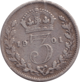 1901 THREEPENCE ( FINE ) - THREEPENCE - Cambridgeshire Coins