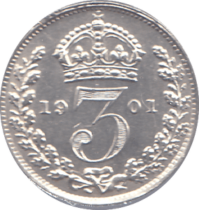 1901 THREEPENCE ( UNC ) - THREEPENCE - Cambridgeshire Coins