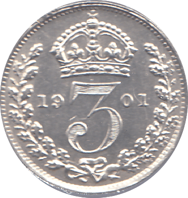 1901 THREEPENCE ( UNC ) - THREEPENCE - Cambridgeshire Coins