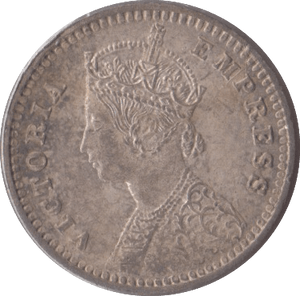 1901 TWO ANNAS INDIA - SILVER WORLD COINS - Cambridgeshire Coins