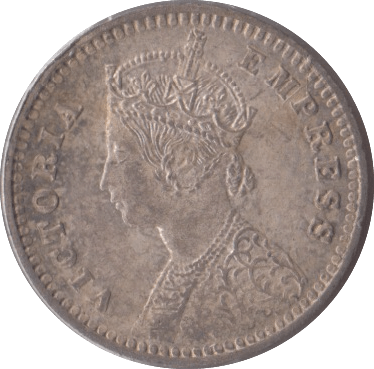 1901 TWO ANNAS INDIA - SILVER WORLD COINS - Cambridgeshire Coins