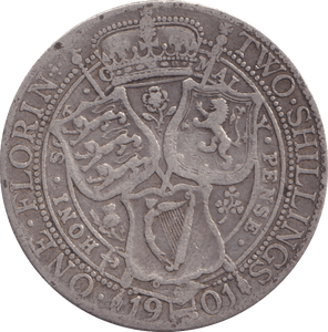 1901 TWO SHILLINGS ( FINE ) - TWO SHILLINGS - Cambridgeshire Coins
