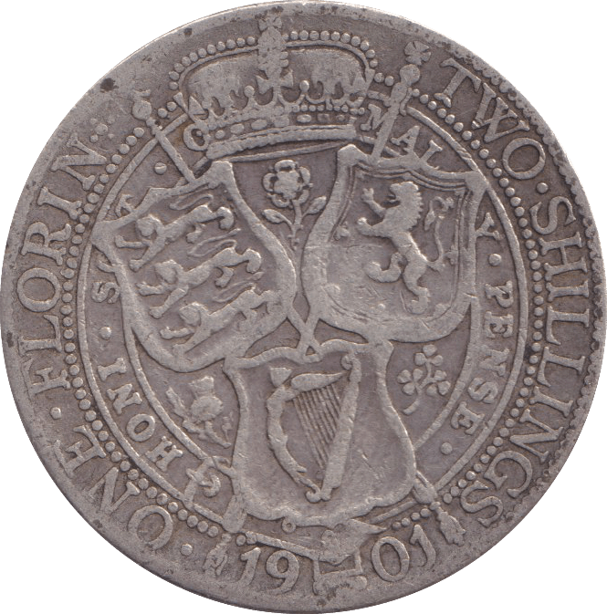1901 TWO SHILLINGS ( FINE ) - TWO SHILLINGS - Cambridgeshire Coins