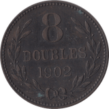 1902 8 DOUBLES GUERNSEY - WORLD COINS - Cambridgeshire Coins