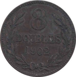 1902 8 DOUBLES GUERNSEY - WORLD COINS - Cambridgeshire Coins