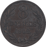 1902 8 DOUBLES GUERNSEY - WORLD COINS - Cambridgeshire Coins