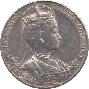 1902 CORONATION KING EDWARD VII QUEEN ALEXANDRA SILVER MEDALLION - MEDALS & MEDALLIONS - Cambridgeshire Coins