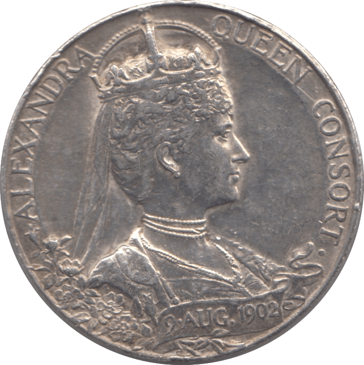 1902 CORONATION KING EDWARD VII QUEEN ALEXANDRA SILVER MEDALLION - MEDALS & MEDALLIONS - Cambridgeshire Coins