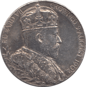 1902 CORONATION KING EDWARD VII QUEEN ALEXANDRA SILVER MEDALLION - MEDALS & MEDALLIONS - Cambridgeshire Coins