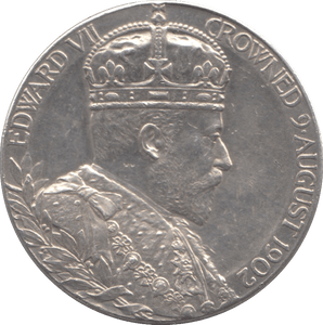 1902 CORONATION KING EDWARD VII QUEEN ALEXANDRA SILVER MEDALLION - WORLD COINS - Cambridgeshire Coins