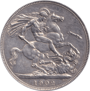 1902 CROWN ( EF ) - CROWN - Cambridgeshire Coins
