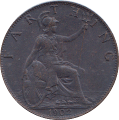 1902 FARTHING ( AUNC ) - FARTHING - Cambridgeshire Coins