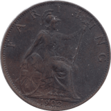 1902 FARTHING ( FAIR ) - Farthing - Cambridgeshire Coins