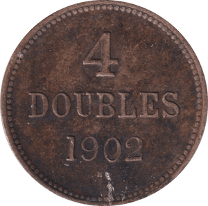 1902 FOUR DOUBLES GUERNSEY - WORLD COINS - Cambridgeshire Coins