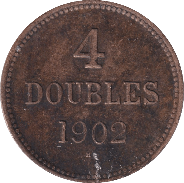 1902 FOUR DOUBLES GUERNSEY - WORLD COINS - Cambridgeshire Coins