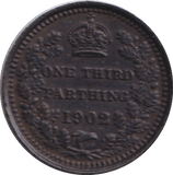1902 HALF FARTHING ( AUNC ) - HALF FARTHING - Cambridgeshire Coins