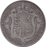 1902 HALFCROWN ( FINE ) - Halfcrown - Cambridgeshire Coins