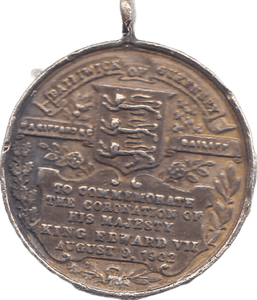 1902 KING EDWARD VII CORONATION MEDALLION - MEDALS & MEDALLIONS - Cambridgeshire Coins