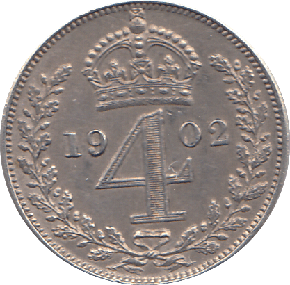 1902 MAUNDY FOURPENCE ( AUNC ) - MAUNDY FOURPENCE - Cambridgeshire Coins