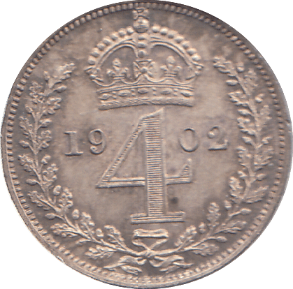 1902 MAUNDY FOURPENCE ( EF ) - MAUNDY FOURPENCE - Cambridgeshire Coins