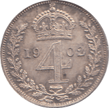 1902 MAUNDY FOURPENCE ( EF ) - MAUNDY FOURPENCE - Cambridgeshire Coins