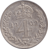 1902 MAUNDY FOURPENCE ( MATT PROOF ) - MAUNDY FOURPENCE - Cambridgeshire Coins