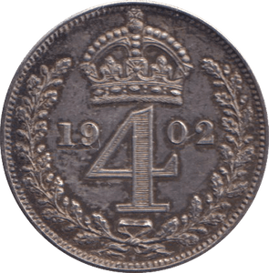 1902 MAUNDY FOURPENCE ( UNC ) 5 - MAUNDY FOURPENCE - Cambridgeshire Coins