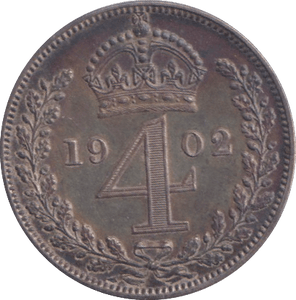 1902 MAUNDY FOURPENCE ( UNC ) - MAUNDY FOURPENCE - Cambridgeshire Coins