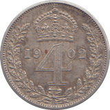 1902 MAUNDY FOURPENCE ( UNC ) - MAUNDY FOURPENCE - Cambridgeshire Coins