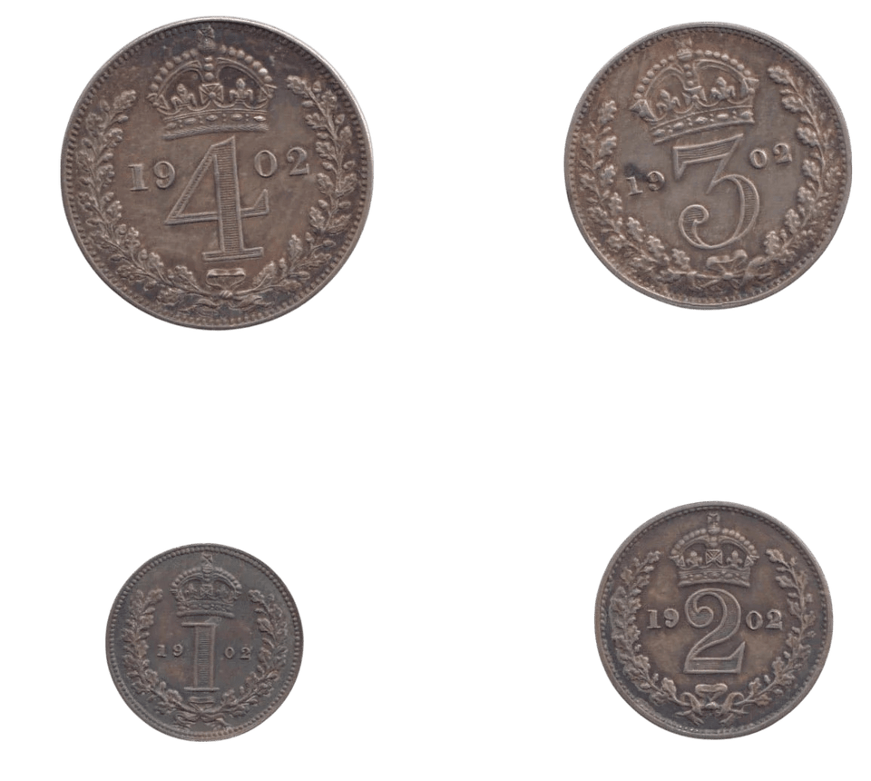 1902 MAUNDY SET EDWARD VII - Maundy Set - Cambridgeshire Coins