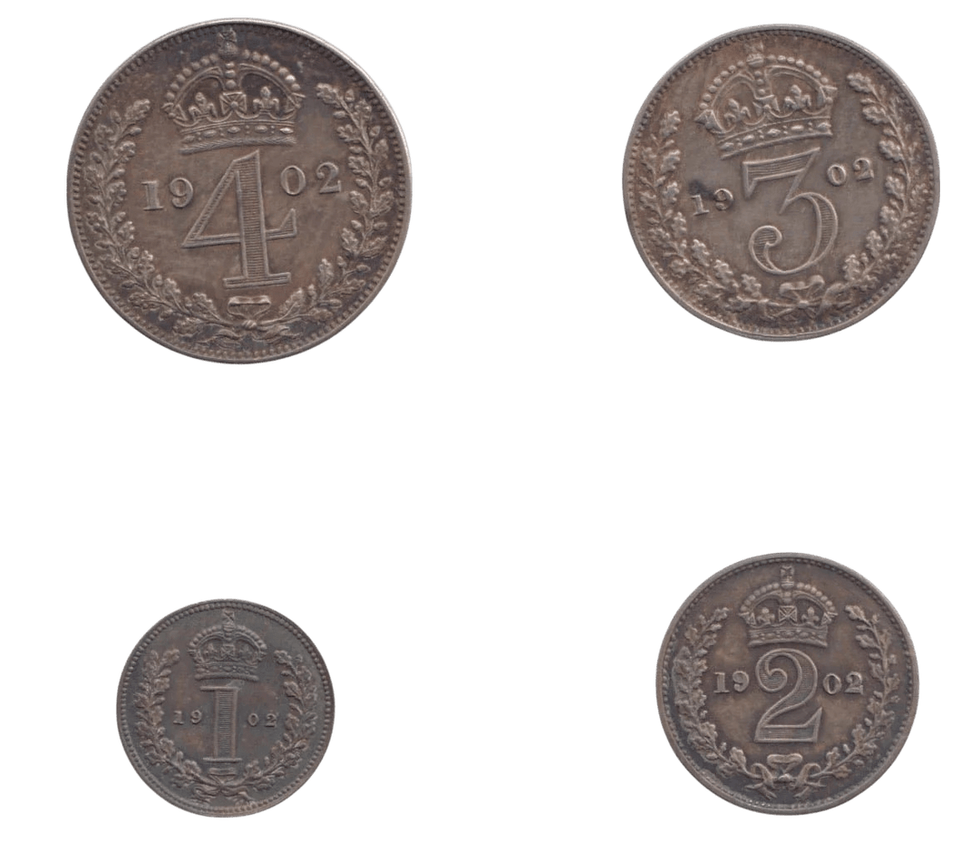 1902 MAUNDY SET EDWARD VII - Maundy Set - Cambridgeshire Coins