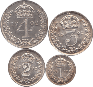 1902 MAUNDY SET EDWARD VII - Maundy Set - Cambridgeshire Coins