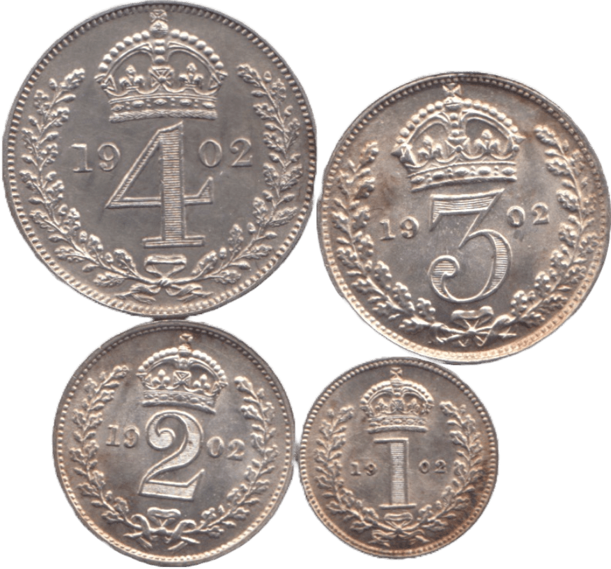 1902 MAUNDY SET EDWARD VII - Maundy Set - Cambridgeshire Coins