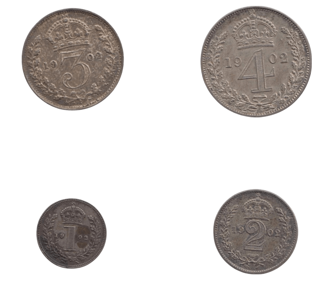 1902 MAUNDY SET EDWARD VII - Maundy Set - Cambridgeshire Coins