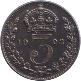 1902 MAUNDY THREEPENCE ( MATT PROOF ) - MAUNDY THREEPENCE - Cambridgeshire Coins