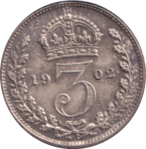 1902 MAUNDY THREEPENCE ( UNC ) 1 - MAUNDY THREEPENCE - Cambridgeshire Coins