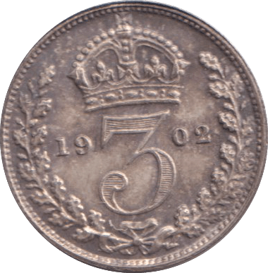 1902 MAUNDY THREEPENCE ( UNC ) 1 - MAUNDY THREEPENCE - Cambridgeshire Coins