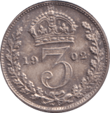 1902 MAUNDY THREEPENCE ( UNC ) 1 - MAUNDY THREEPENCE - Cambridgeshire Coins