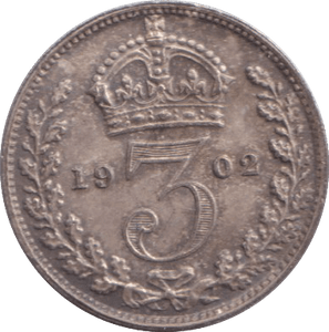 1902 MAUNDY THREEPENCE ( UNC ) 2 - MAUNDY THREEPENCE - Cambridgeshire Coins