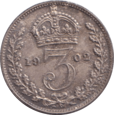 1902 MAUNDY THREEPENCE ( UNC ) 2 - MAUNDY THREEPENCE - Cambridgeshire Coins