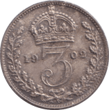 1902 MAUNDY THREEPENCE ( UNC ) 2 - MAUNDY THREEPENCE - Cambridgeshire Coins