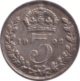 1902 MAUNDY THREEPENCE ( UNC ) 5 - MAUNDY THREEPENCE - Cambridgeshire Coins