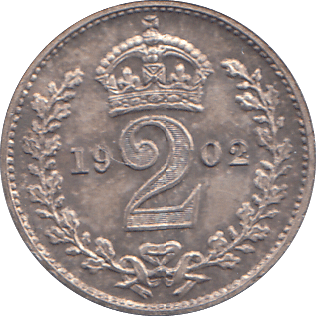 1902 MAUNDY TWOPENCE ( FINE ) - MAUNDY TWOPENCE - Cambridgeshire Coins