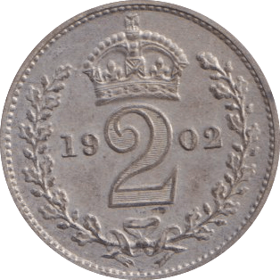 1902 MAUNDY TWOPENCE ( MATT PROOF ) - MAUNDY TWOPENCE - Cambridgeshire Coins