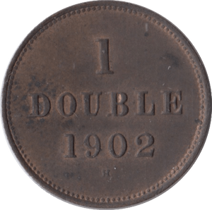 1902 ONE DOUBLE GUERNSEY - WORLD COINS - Cambridgeshire Coins