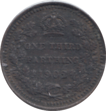 1902 ONE THIRD FARTHING ( EF ) - ONE THIRD FARTHING - Cambridgeshire Coins